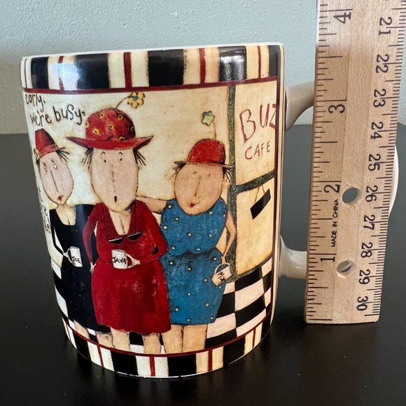 Vintage Lang & Wise BUZZ CAFE Art by Dan DiPaolo `Mug ~ Red Hat Society ~ Ladies - Picture 6 of 6
